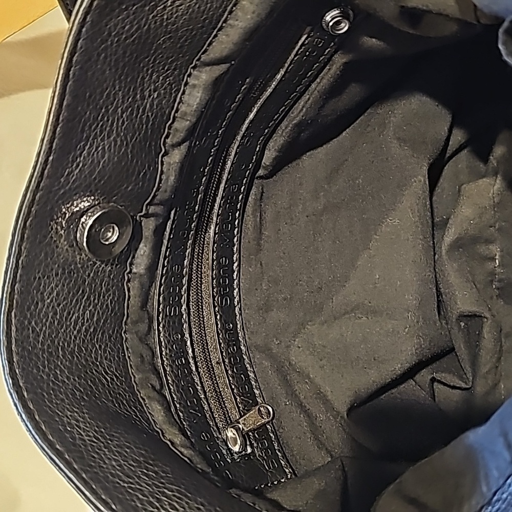 Stone Mountain black leather shoulder bag adjustable strap excellent condition - Picture 11 of 13